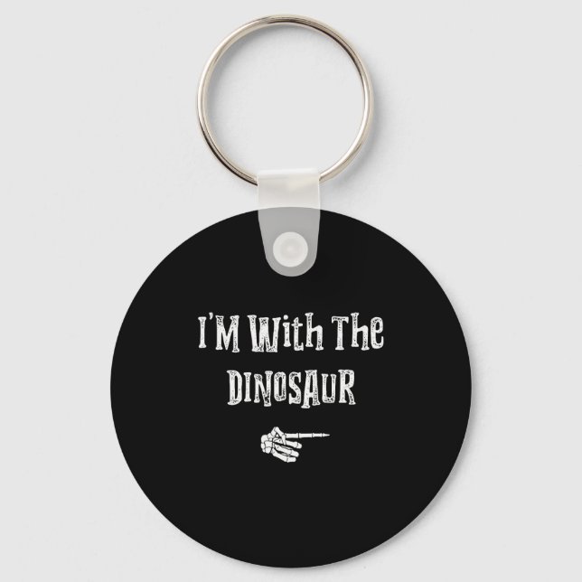 I'm With Dinosaur Halloween Costume Funny Couples  Schlüsselanhänger (Vorderseite)