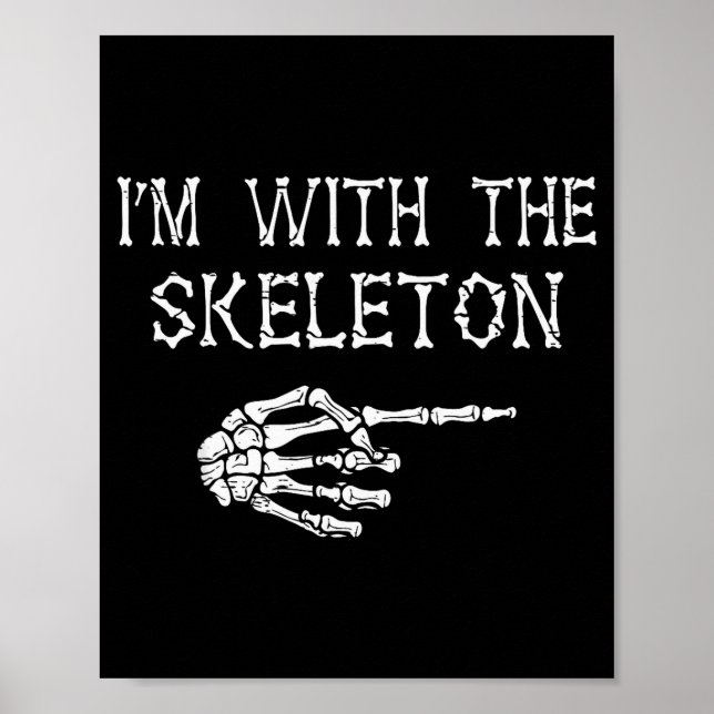 I'm With Skeleton Funny Couples Matching Halloween Poster (Vorne)