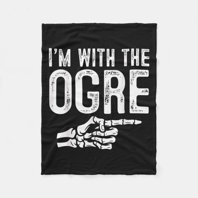 I'm With The Ogre Easy Costume Halloween Couples M Fleecedecke (Vorderseite)