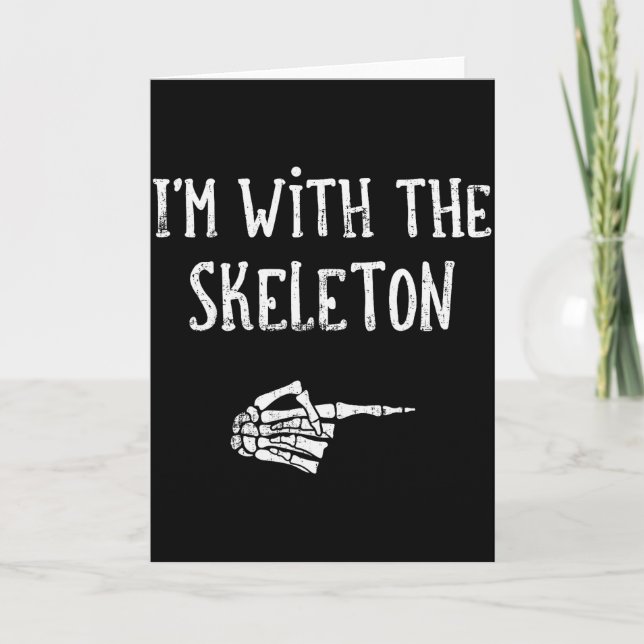 I'm With The Skeleton Matching Couple Costume Hall Karte (Vorderseite)