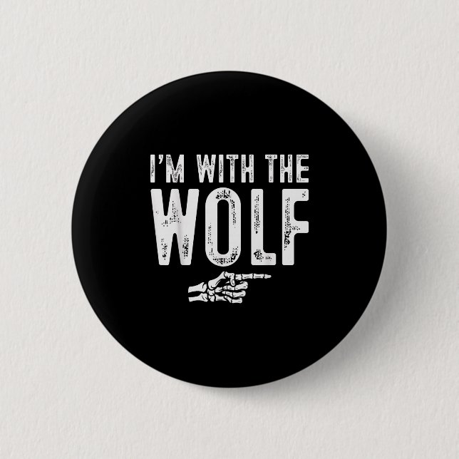 I'm With The Wolf Easy Costume Halloween Couples M Button (Vorderseite)