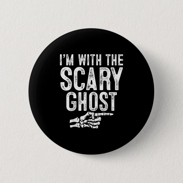 I'm With The Y Ghost Easy Costume Halloween Couple Button (Vorderseite)