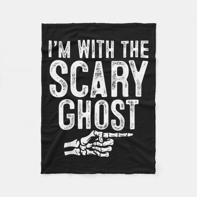 I'm With The Y Ghost Easy Costume Halloween Couple Fleecedecke (Vorderseite)