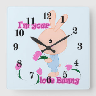 I'm your favorite Bunny Quadratische Wanduhr