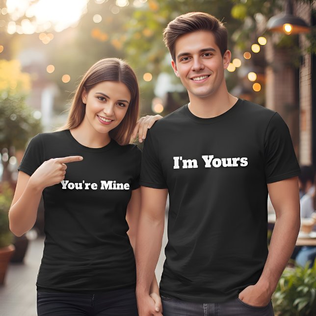 I'm Yours Custom Text Black Mens Couples T-Shirt (Von Creator hochgeladen)
