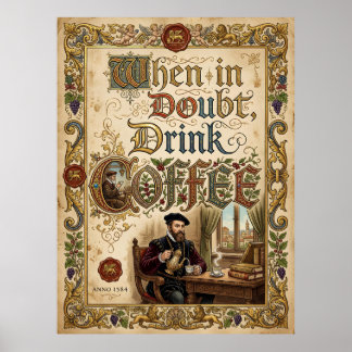 Im Zweifelsfall trinke Kaffee Poster