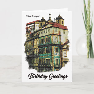 Image colorée carte d'anniversaire de Porto,