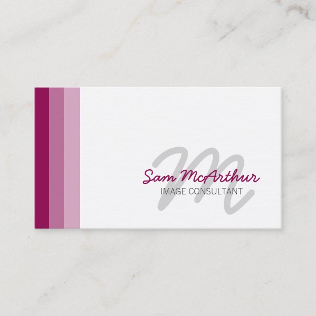 Image Consultant Beauty Color Curly Monogram Visitenkarte (Vorderseite)