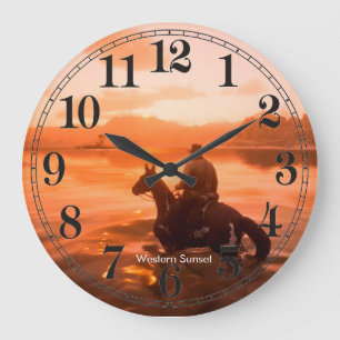 Image Cowboy pour horloge murale acrylique