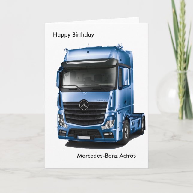 Image de camion pour carte de voeux d'anniversaire (Devant)