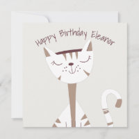 Image de chat mignon Nom Bonne carte d'anniversair
