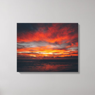 Image de coucher de soleil sur toile