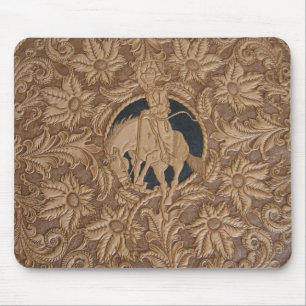 Image de tapis de souris en cuir usiné de travail