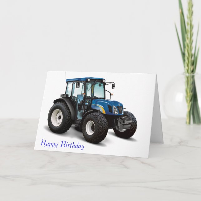Image du tracteur pour la carte de voeux d'anniver (Devant)