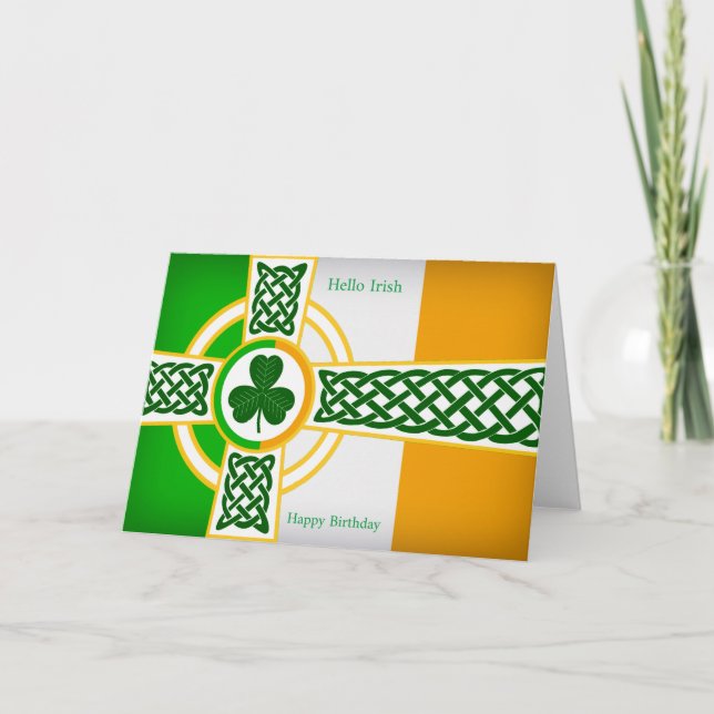 Image irlandaise pour carte de voeux d'anniversair (Devant)