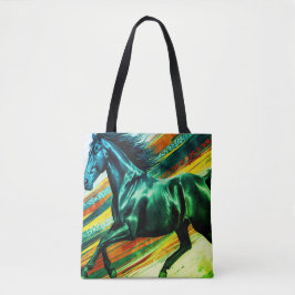 Image of a Galloping Stallion on Reusable Grocery Tasche