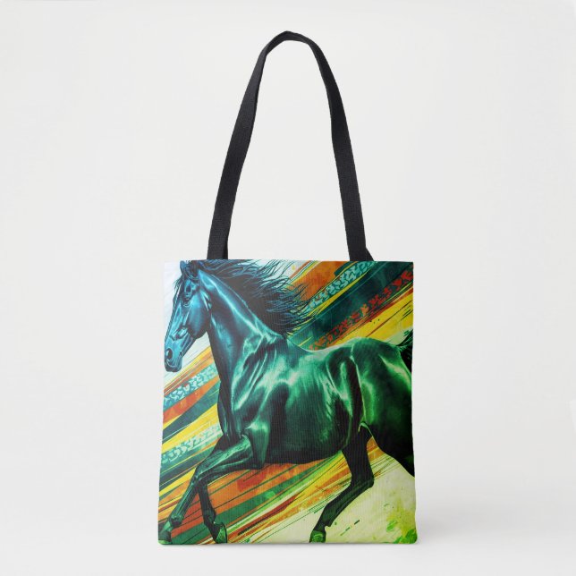 Image of a Galloping Stallion on Reusable Grocery Tasche (Vorderseite)
