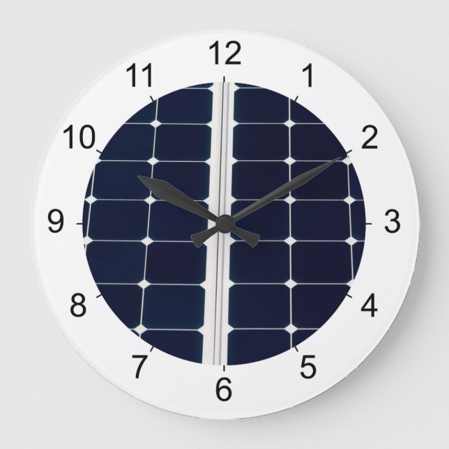 Image of solar power panel funny große wanduhr (Vorderseite)