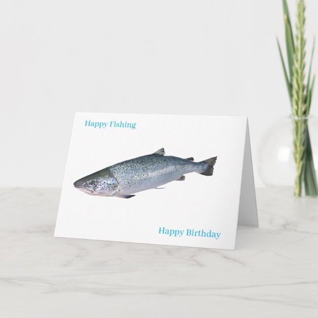 Image saumon pour carte de voeux d'anniversaire (Devant)