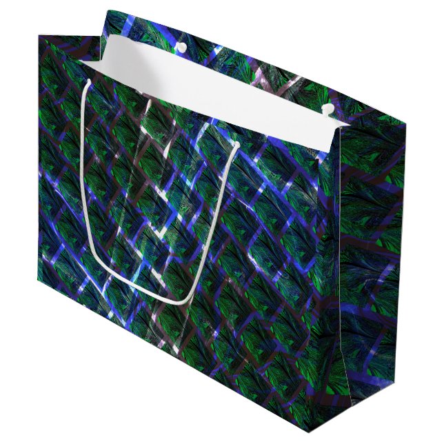 Imagem verde sob grade metálica flutuando? große geschenktüte (Vorderseite Schrägansicht)
