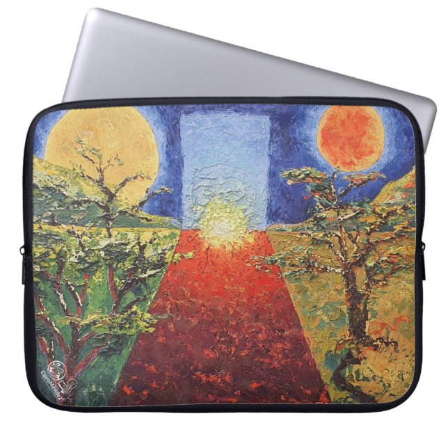  Imagen de mi obra arte La puesta del sol Laptopschutzhülle (Vorderseite)
