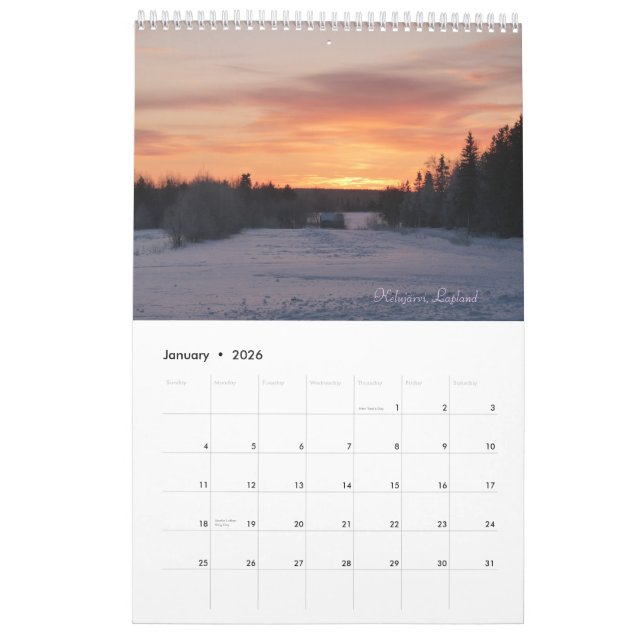 Images du calendrier 2011 de la Laponie (Jan 2026)