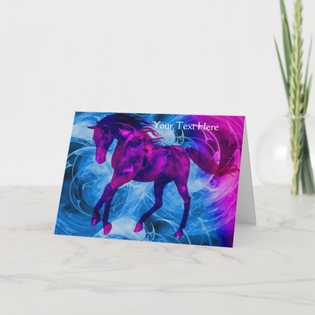 Imaginaire à cheval fière Fractal Art Carte photo (Devant)