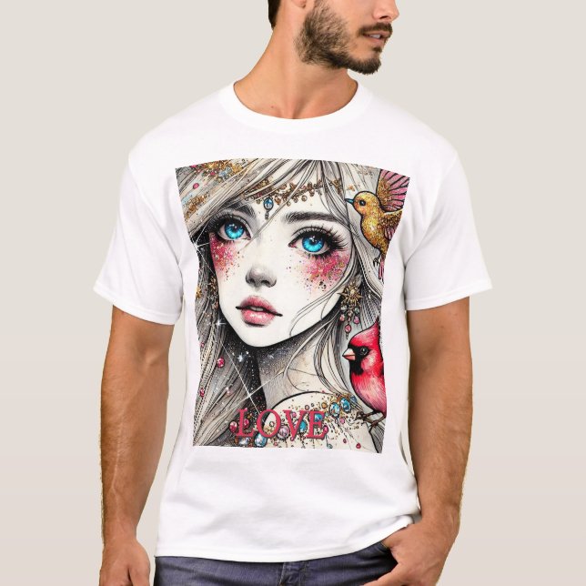 Imaginaire Anime Manga Girl Asuka Tshirt Ruby (Devant)