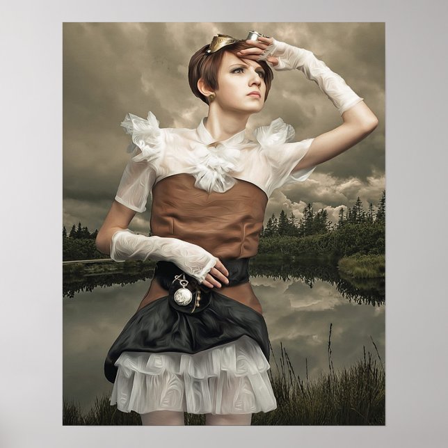 Imaginaire Art Steampunk Poster Femme (Devant)