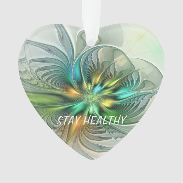 Imaginaire coloré Abstrait Fleur Fractal Texte (devant)