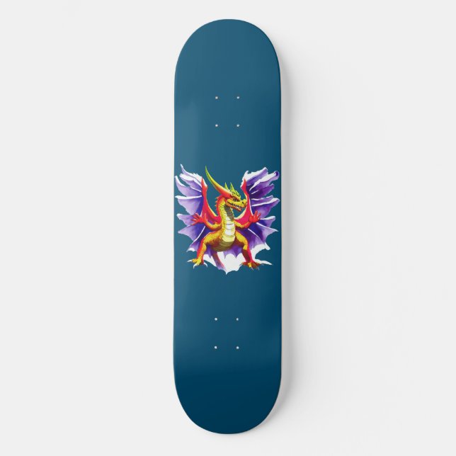 Imaginaire de dragon coloré skateboard (Recto)