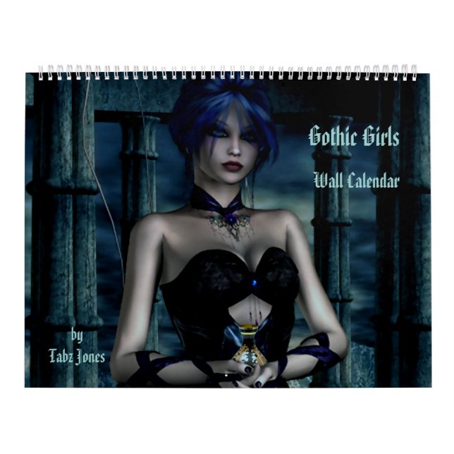 Imaginaire de filles gothiques 3D Calendrier mural (Protection)