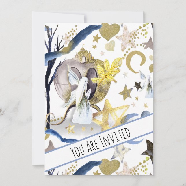 *~* Imaginaire Fairy Baby shower Invitation Lune (Devant)