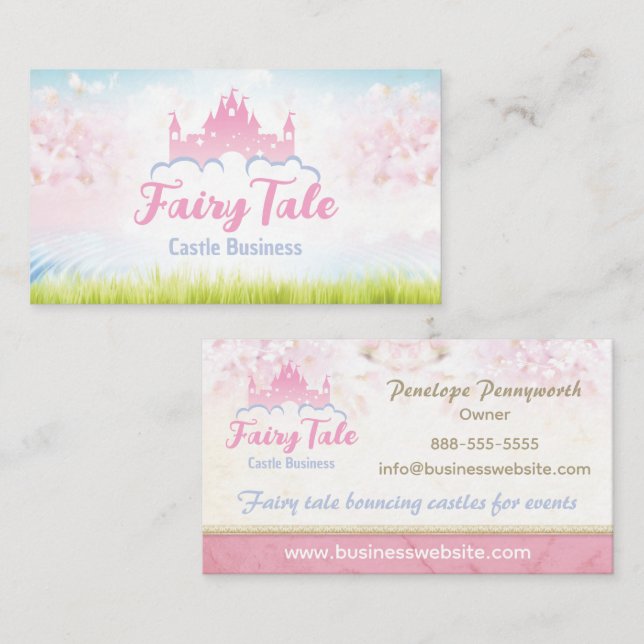 Imaginaire Fairy Tale Castle Carte de visite (Devant / Derrière)