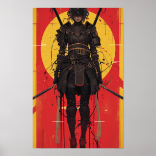 Imaginaire Femme guerrière dans une affiche en cos