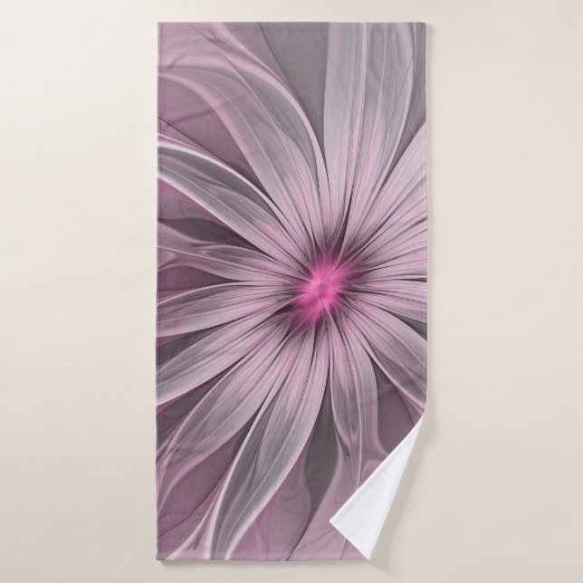 Imaginaire Fleur Plum Abstrait Flore Fractal Art (Serviette de bain)