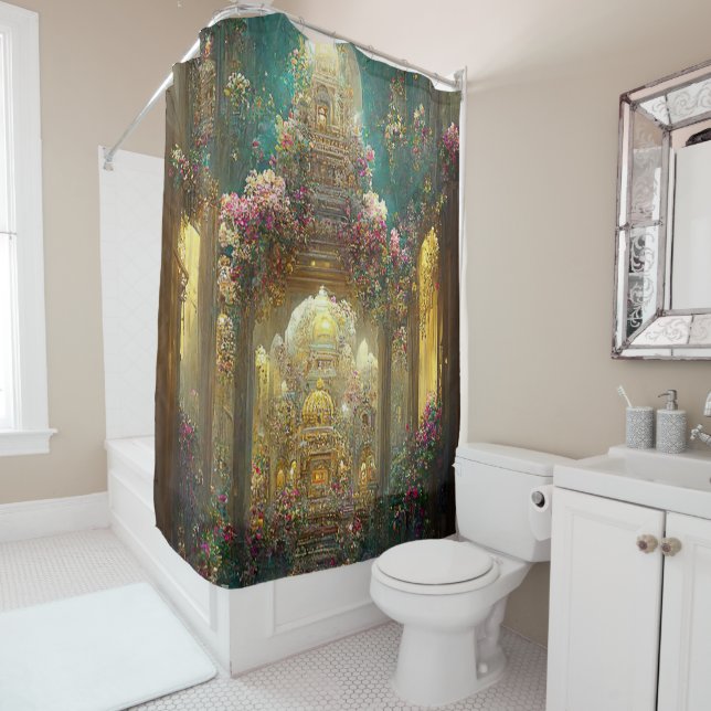 Imaginaire Flower Church - Rideau de douche (En situation)