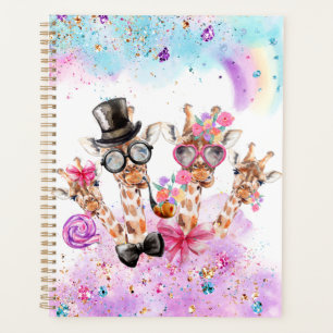 Imaginaire girafe arc-en-ciel dans les nuages de b