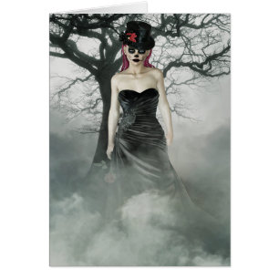 Imaginaire goth carte de voeux féminine