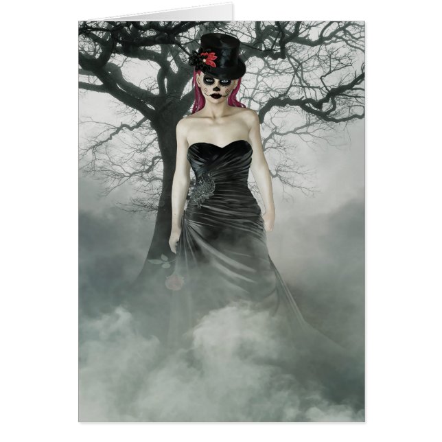 Imaginaire goth carte de voeux féminine (Devant)