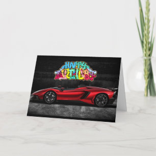 Imaginaire Graffiti Dream Car carte d'anniversaire