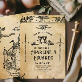 Imaginaire Gravure médiévale Faire-part de mariage