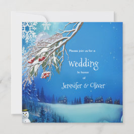Imaginaire hivernal neige Invitation Mariage