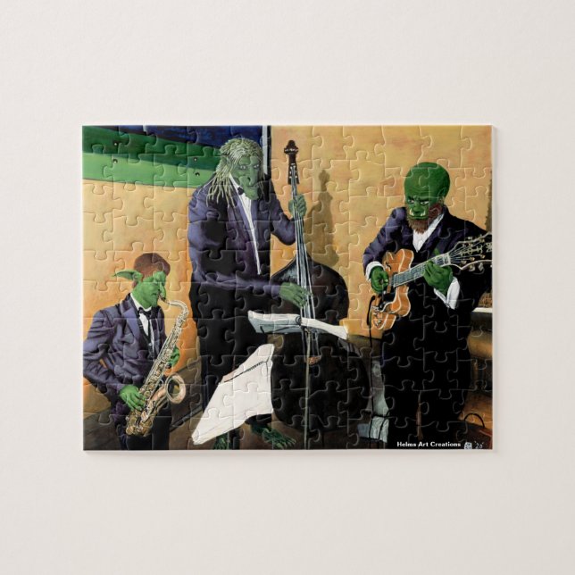 Imaginaire Jazz Musiciens Petit Art Jigsaw Puzzle (Horizontal)