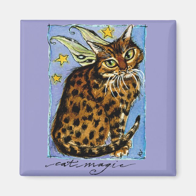 Imaginaire magique chat magie ocicat aimant (Devant)