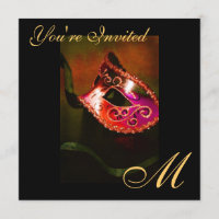 Imaginaire Masquerade Masque Monogramme Invitation