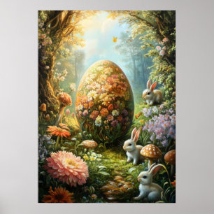 Imaginaire Oeuf magique surréaliste Poster de Pâqu
