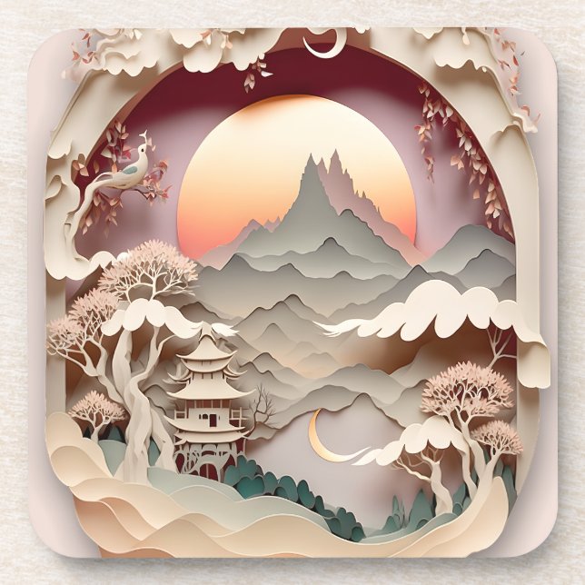 Imaginaire Papier Paysage Coupe Dessous de verre e (Devant)