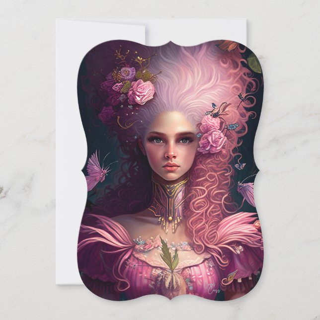 Imaginaire Queen Rococo Lady Carte Plat (Devant)