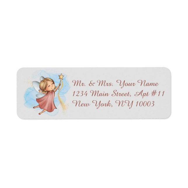 Imaginaire Rose Fairy Grey Étiquettes de adresse (Devant)